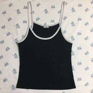 Brandy Melville Black White Lining Tank Top